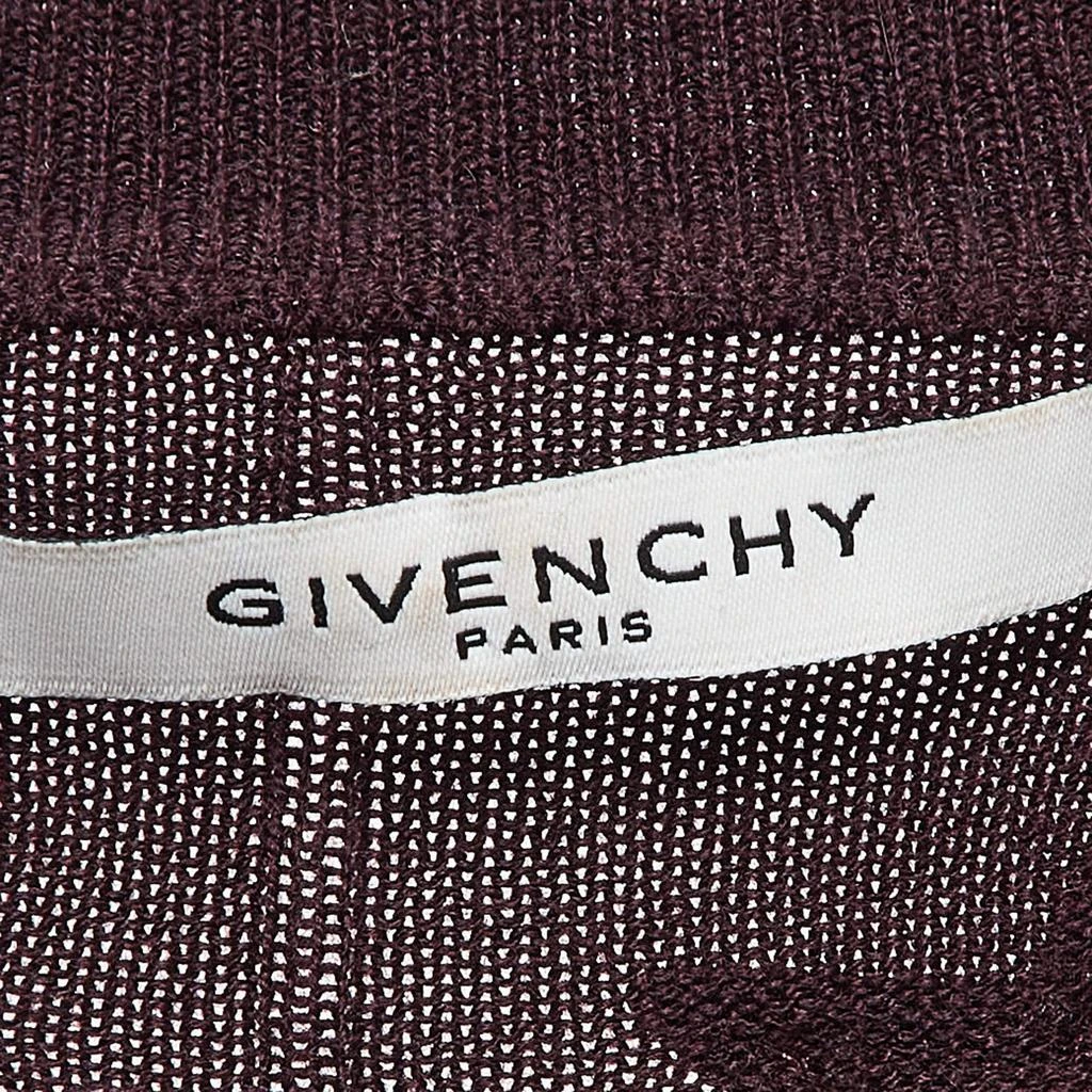 Givenchy Givenchy Burgundy Wool Knit Star Badge Detail Sweatshirt XS 5