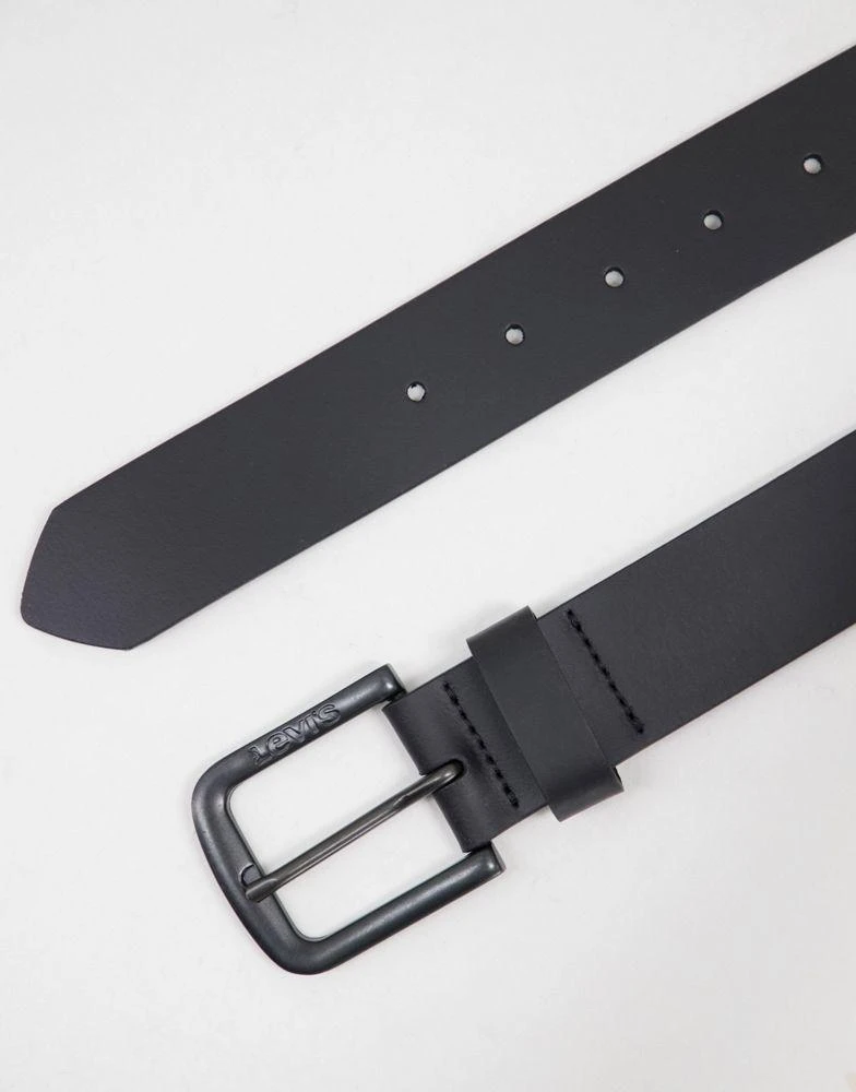 Levi's Levi's Seine metal leather belt in matte black 3