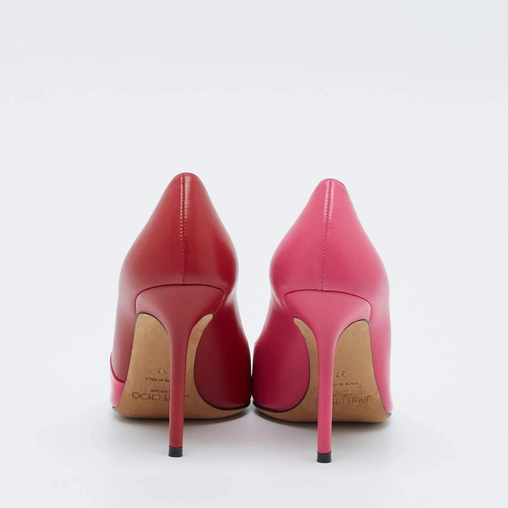 Jimmy Choo Jimmy Choo Pink/Red Patent and Leather Asymmetric Love Pumps Size 37 5