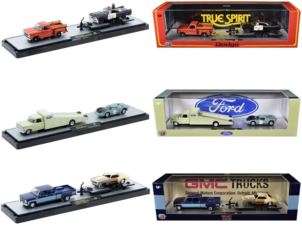 M2 Auto Haulers Set of 3 Trucks Release 89 Limited Edition to 8000 pieces Worldwide 1/64 Diecast Models by  Machines