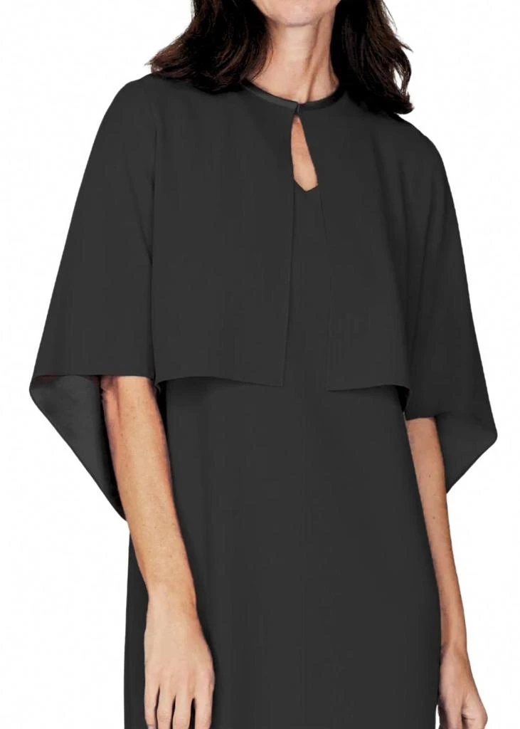 EMMELLE Silk Short Jacket With Open Sleeves In Black 1