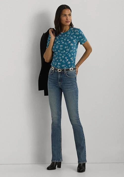 Ralph Lauren Ralph Lauren Petite Floral Stretch Cotton Crew Neck T Shirt 4
