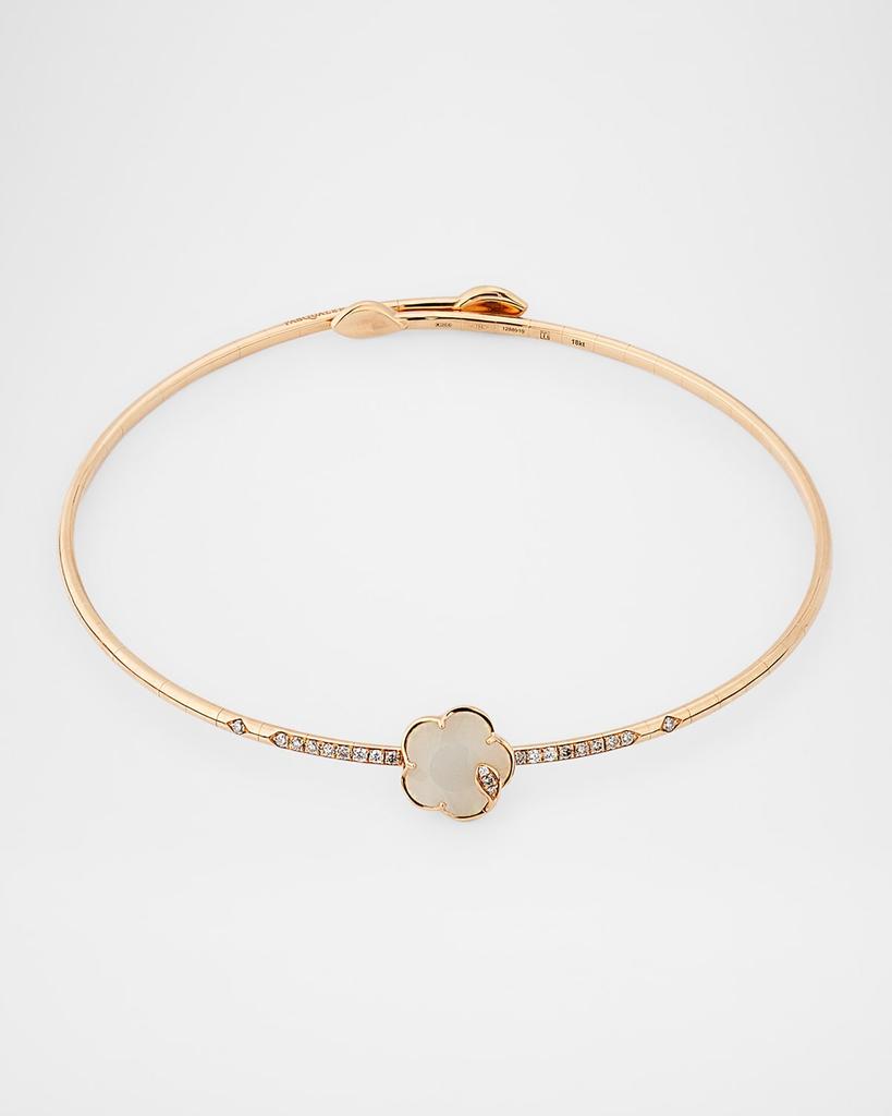 Pasquale Bruni Ton Joli 18K Rose Gold Diamond Choker Necklace with Moonstone and Mother-of-Pearl