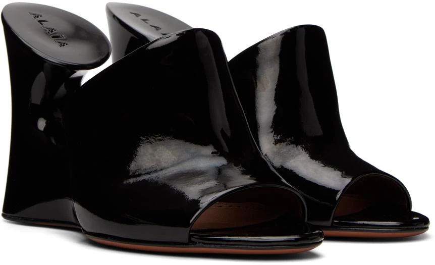 Alaïa Black Calfskin Sculpture Heeled Sandals 4