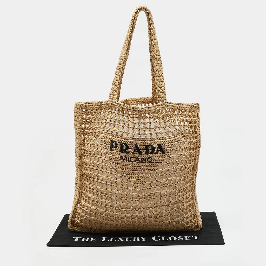 Prada Prada Natural Woven Raffia Beach Tote 9