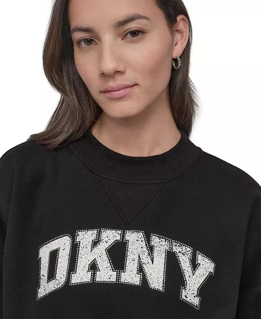 DKNY Women's Rhinestone Logo Crewneck Top 4