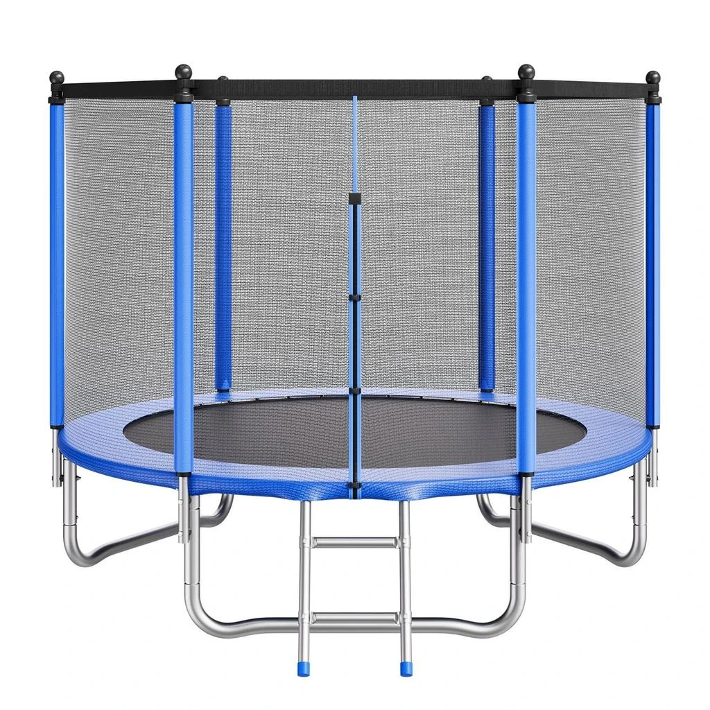 VVOR Outdoor Trampoline, 8FT Round Recreational Trampoline with Enclosure Net, ASTM Approved, Heavy Duty Trampolines, Max 265 lbs Weight Capacity, Anti-Rust Backyard Trampolines for Kids 
Adults