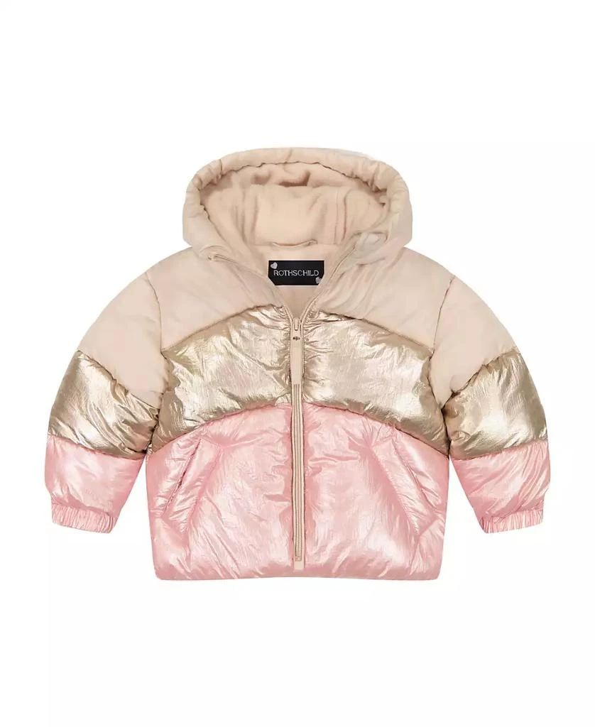 S Rothschild & CO S. Rothschild & CO Toddler Girls Tricolor Metallic Puffer Jacket 1