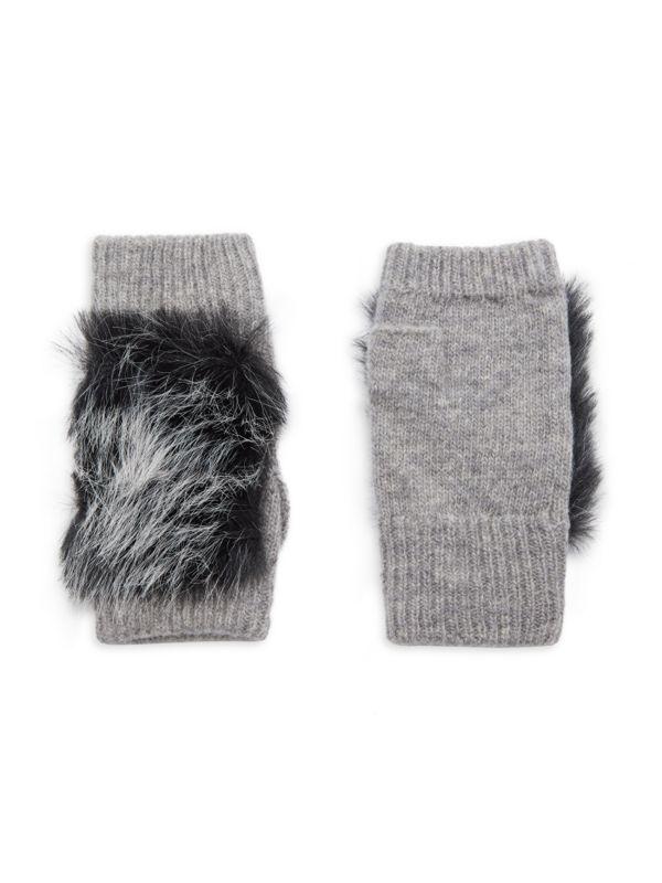 Adrienne Landau Faux Fur Fingerless Gloves