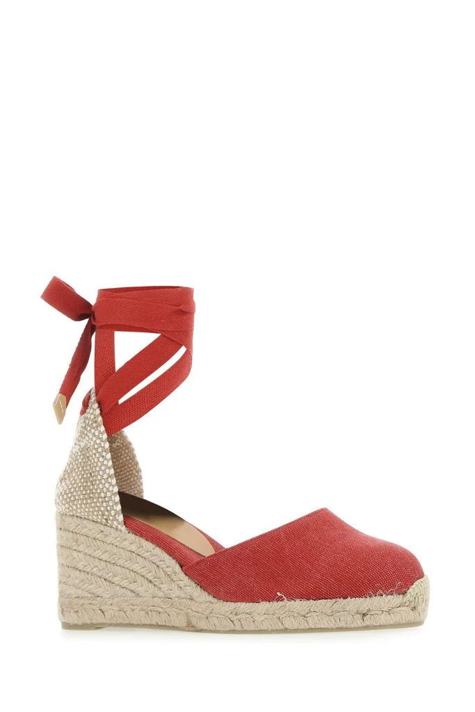 Castaner Red canvas Carina wedges 1