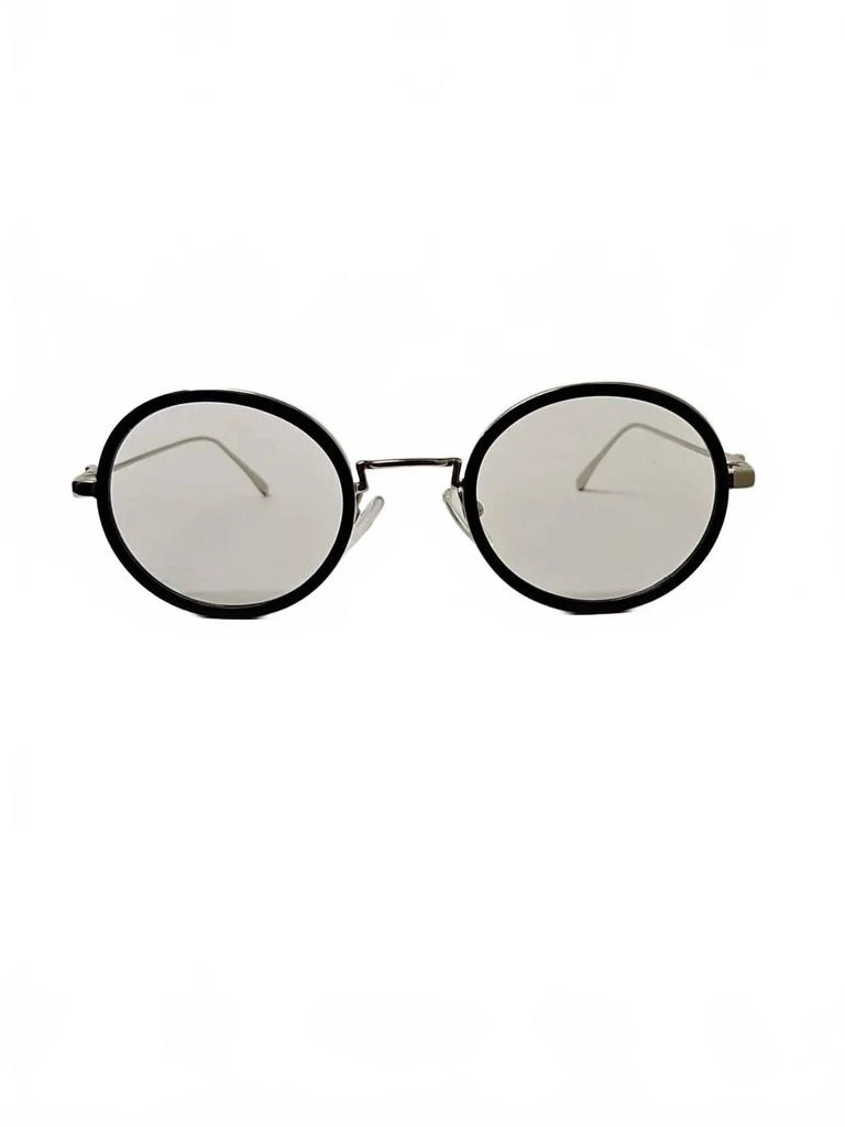 Robert Mitchel Men
s Rm202115 Round Eyeglasses In Black Silver 2
