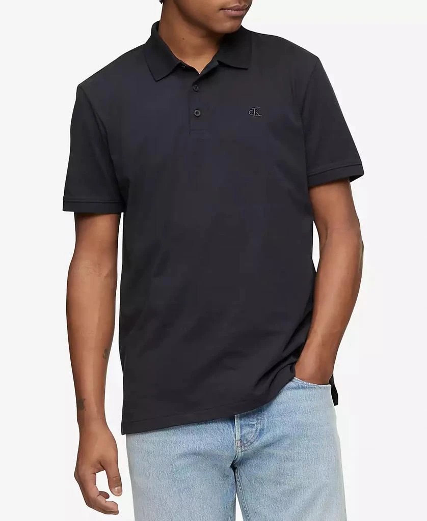 Calvin Klein Men's Regular-Fit Smooth Cotton Monogram Logo Polo Shirt 1