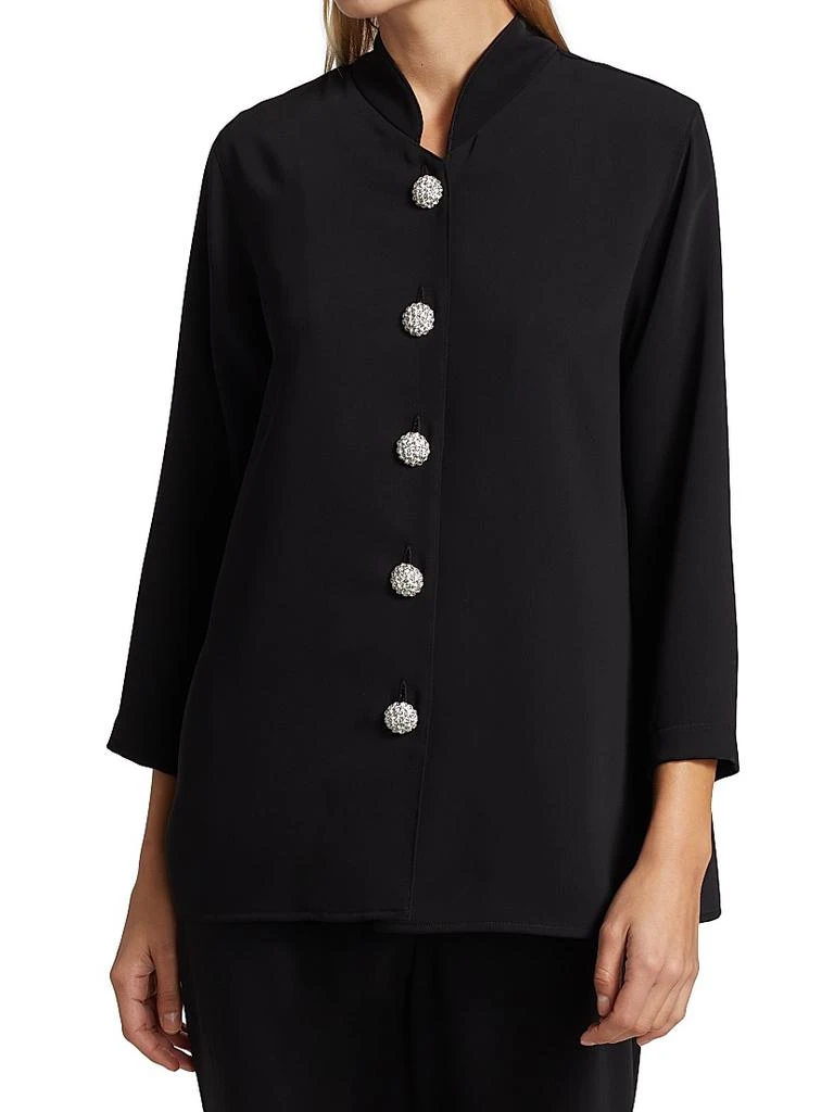 Caroline Rose Suzette Pavé-Button Crepe Jacket 3