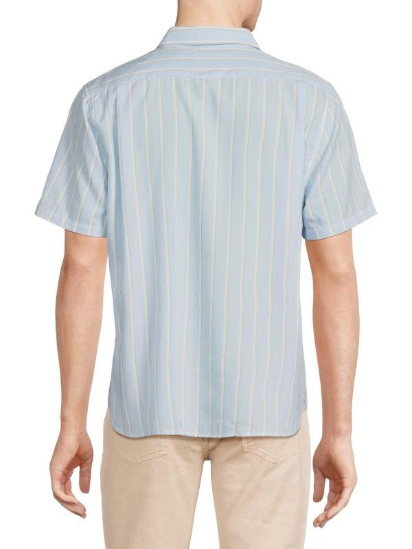 Magaschoni Short Sleeve Striped Button Down Shirt 2