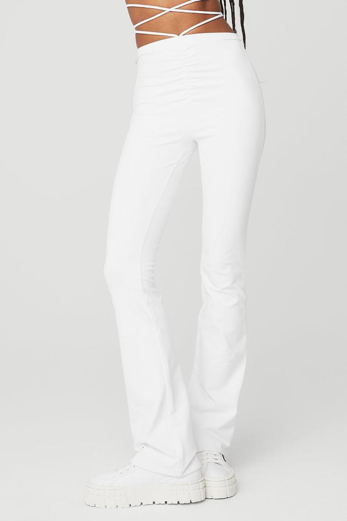 Alo Yoga Airbrush High-Waist Cinch Flare Legging - White