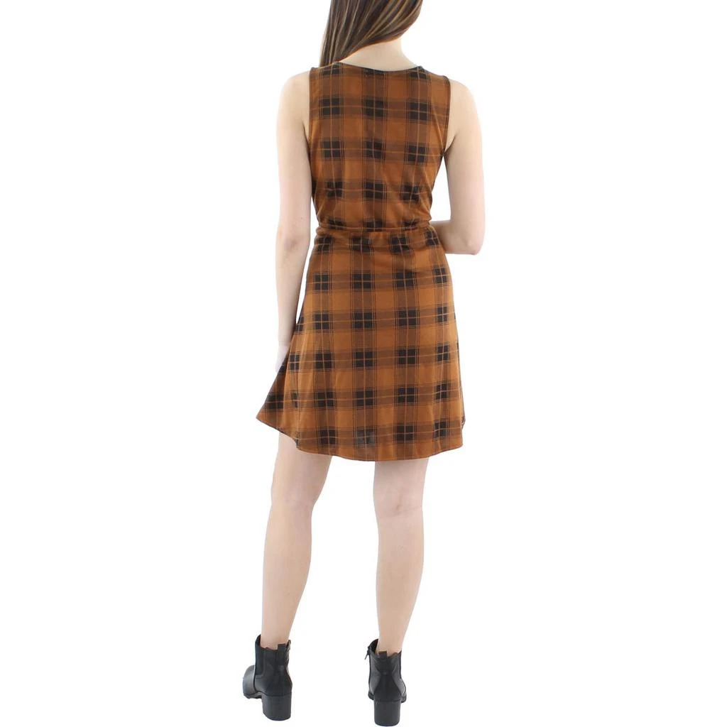 Planet Gold Juniors Womens Woven Plaid Sheath Dress 3