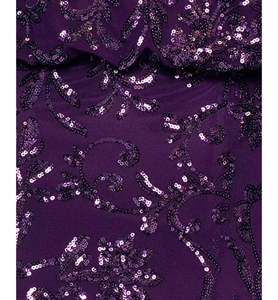 XSCAPE Petite Sequin Off-The-Shoulder Side-Slit Gown 5