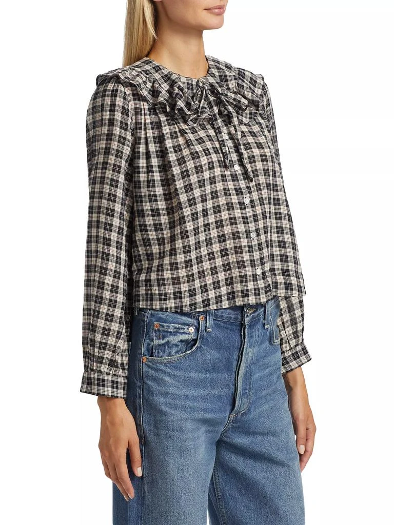 DÔEN Joelle Plaid Organic-Cotton Long-Sleeve Shirt 4