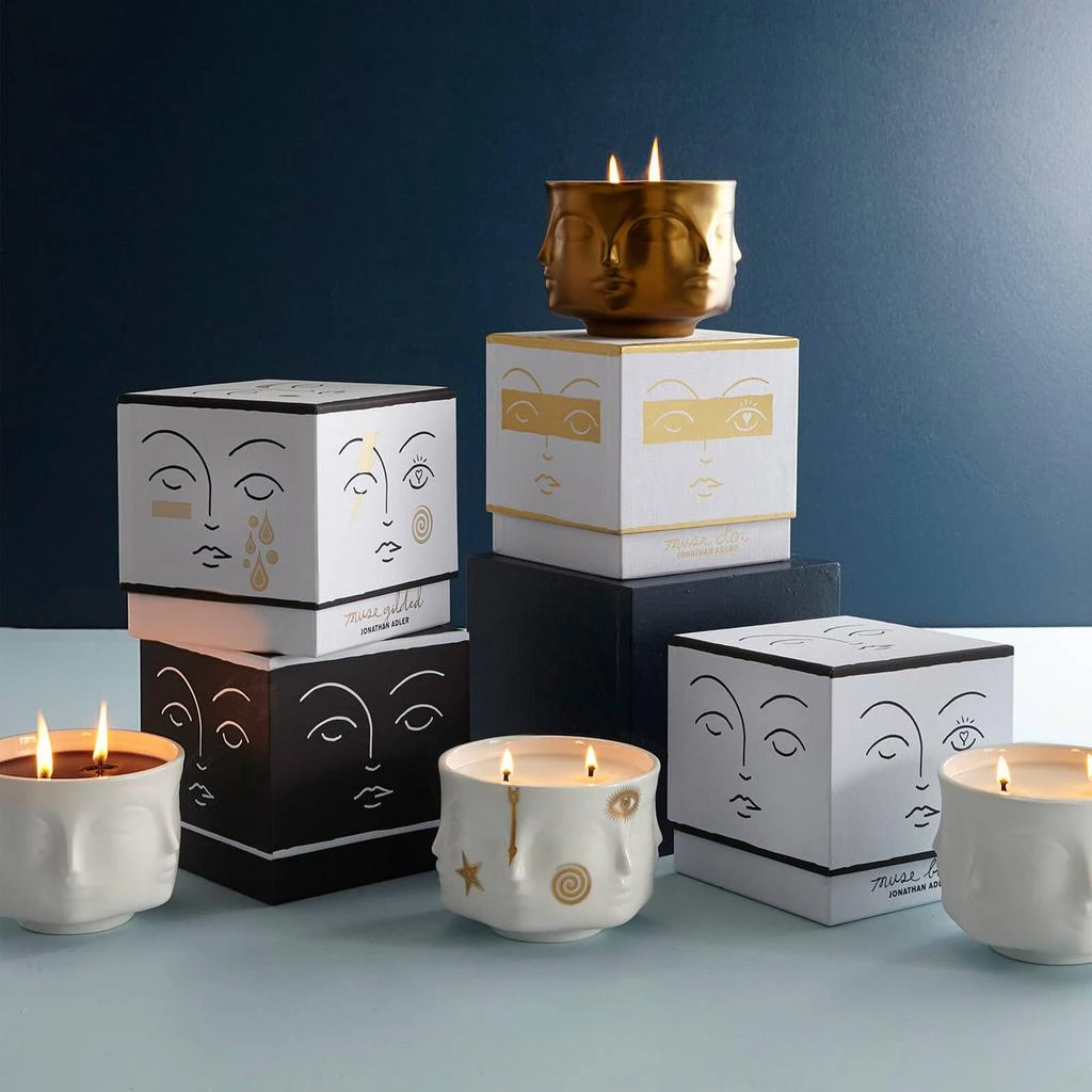 The Hut Jonathan Adler Muse Ceramic Candle - Blanc 4