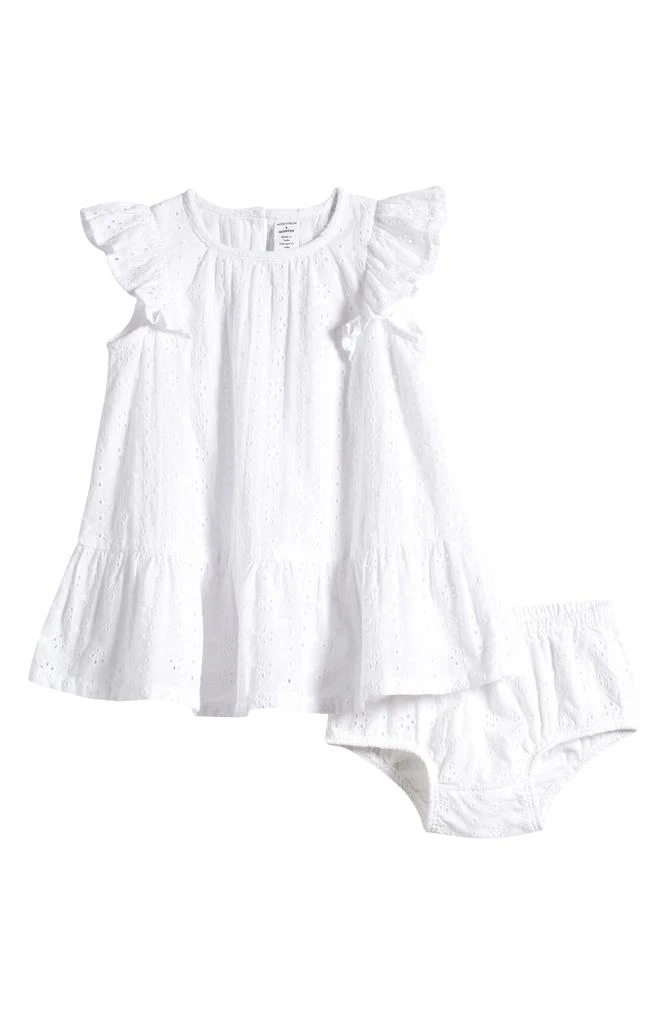 Nordstrom Eyelet Flutter Sleeve Cotton Dress & Bloomers 1