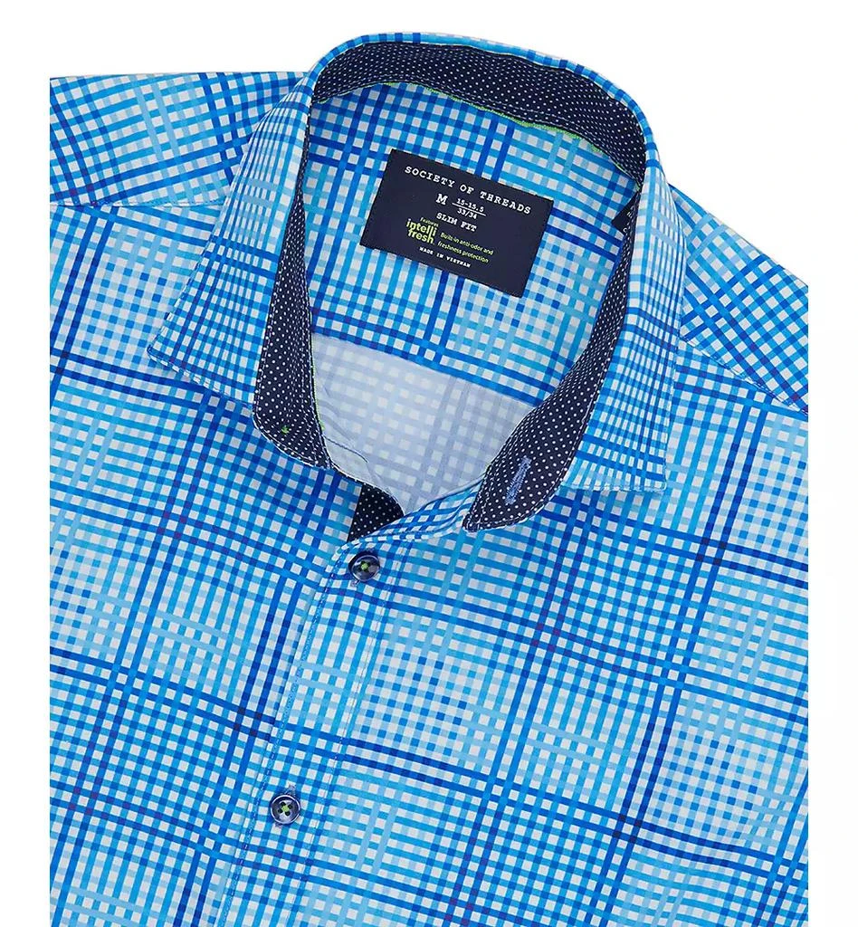 Society of Threads Men's Slim Fit Non-Iron Check-Print Performance Stretch Dress Shirt 4