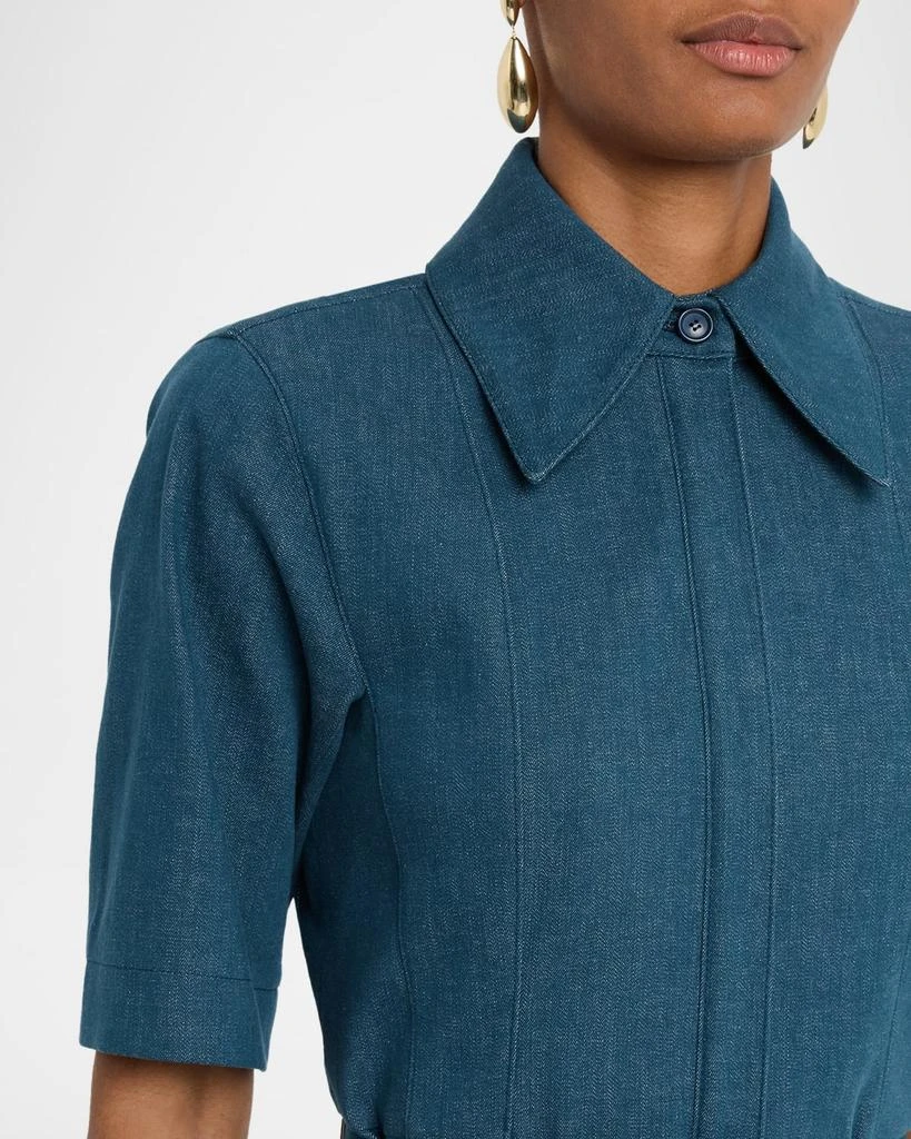 Akris Belted Stretch Cotton Denim Shirtdress 5