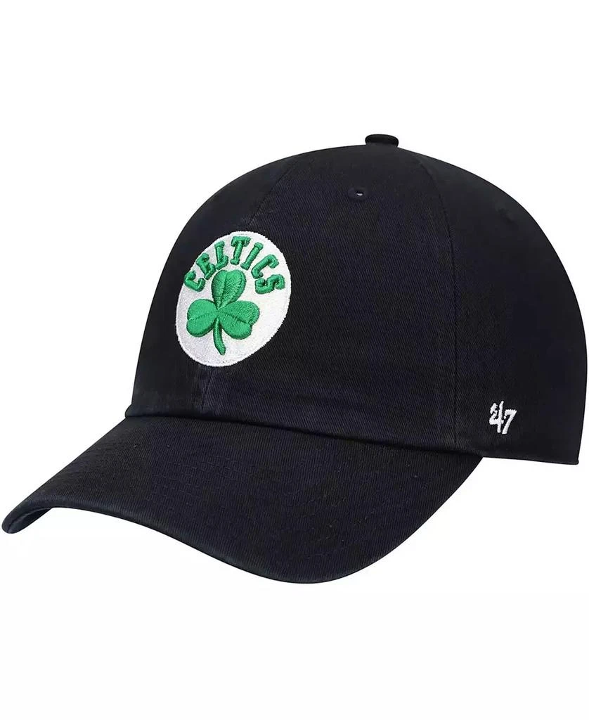 47 Brand Men's Black Boston Celtics Team Clean Up Adjustable Hat 1