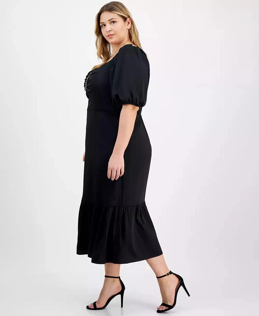 Anne Klein Plus Size Embellished Puff-Sleeve Dress 3