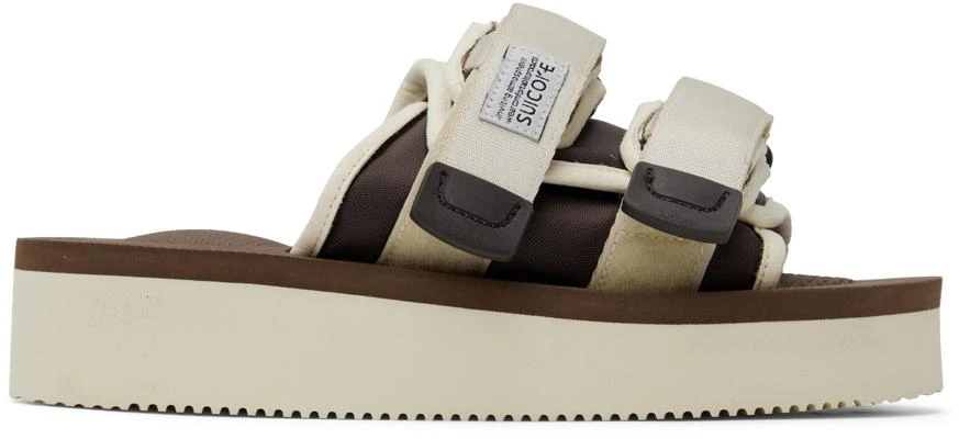 Suicoke Off-White & Brown MOTO-PO Sandals 1