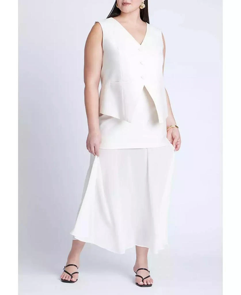 ELOQUII Women's Plus Size Split Hem Suiting Vest 3