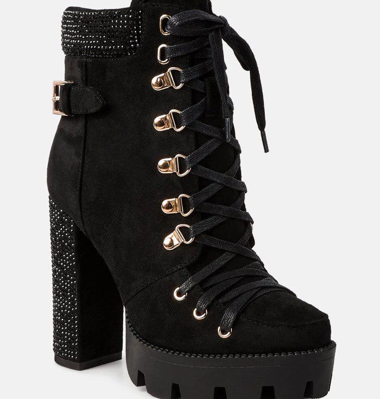 London Rag Birch Block Heeled Ankle Boots 2