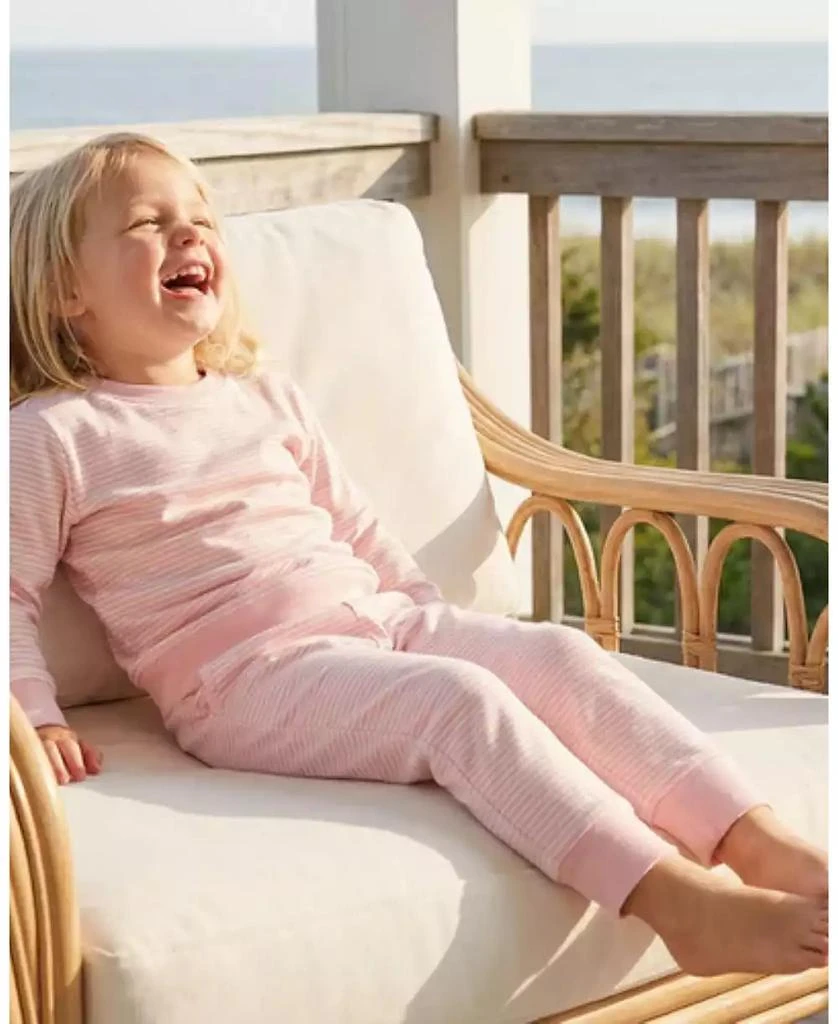 Motette Toddler Girl's Peony Stripe Lounger Bamboo Sweatsuit 6