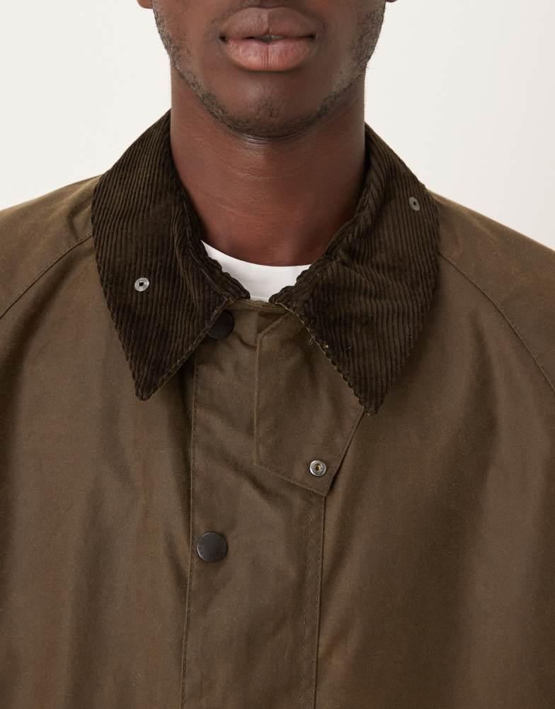 Shop Barbour Transport oversized wax jacket in beech on Sale at Shop Barbour Transport oversized wax jacket in beech on Sale at