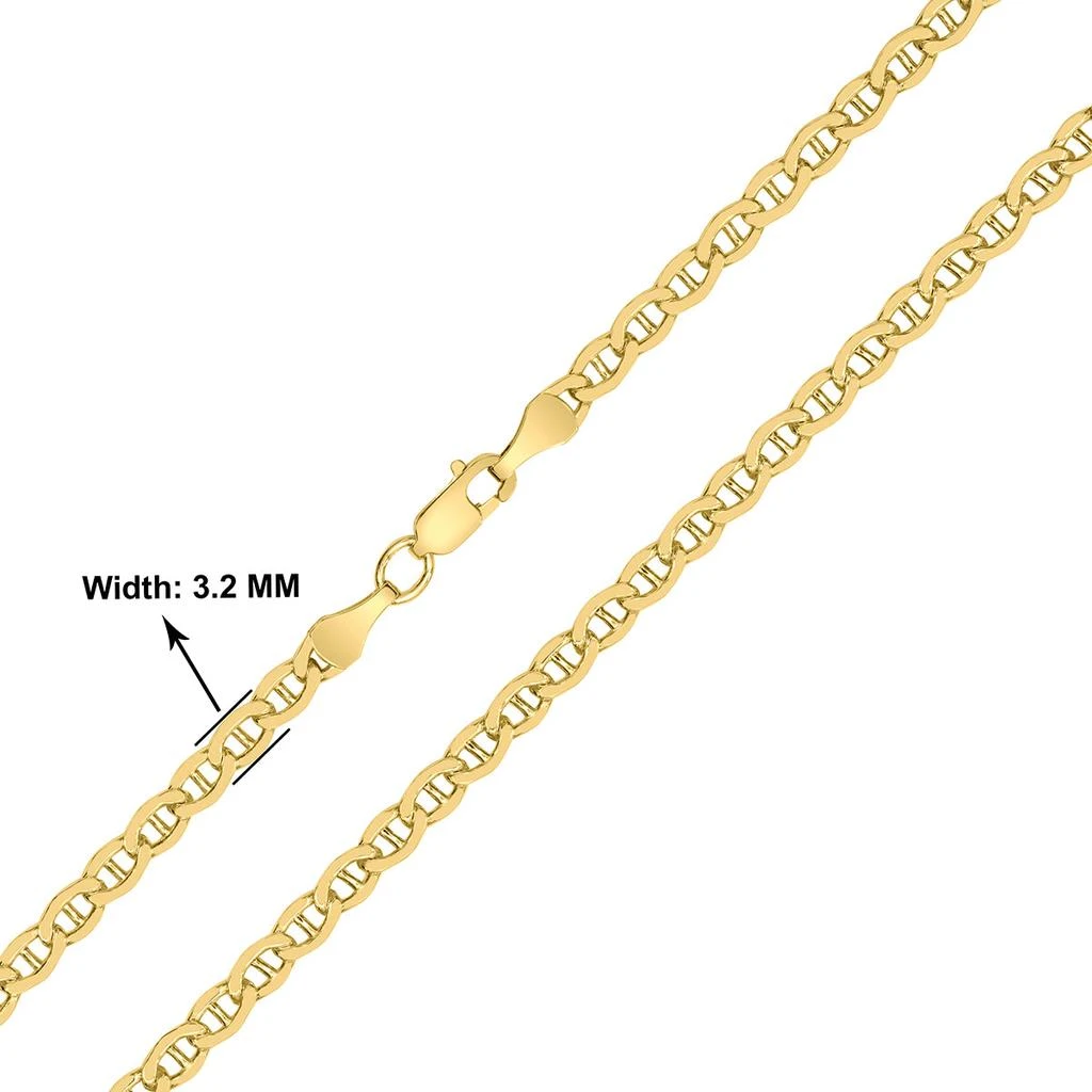 Monary 14K Yellow Gold Filled 3.2MM Mariner Link Chain with Lobster Clasp - 20 Inch 2