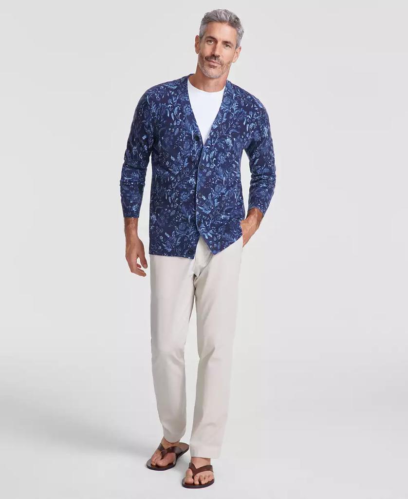 Club Room Men's Printed Cashmere V-Neck Cardigan Sweater, Created for Macy's