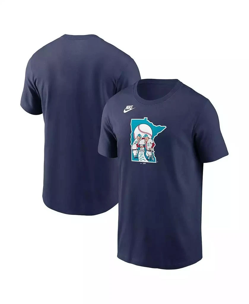 NIKE Men's Navy Minnesota Twins Cooperstown Collection Team Logo T-Shirt 1