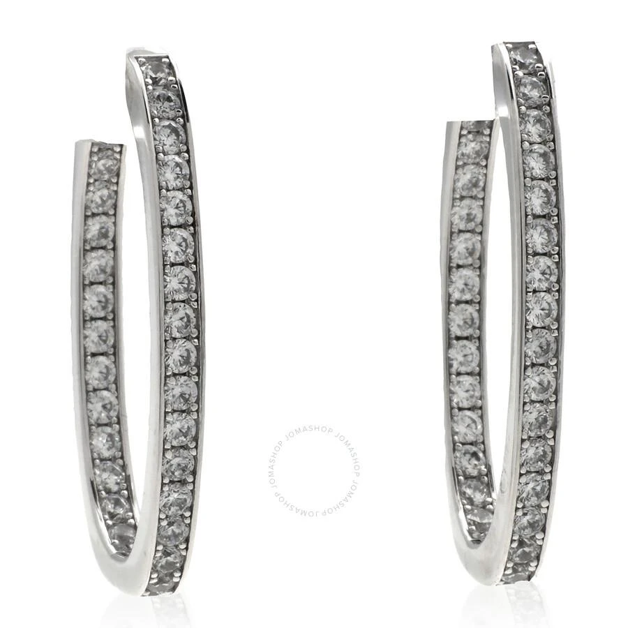 apm Monaco Pave Oval Sterling Silver Earrings 1