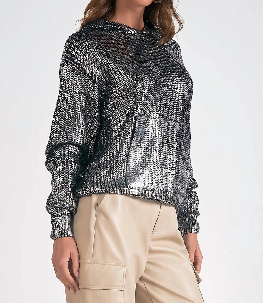 Elan Elan - Metallic Sweater Hoodie 3