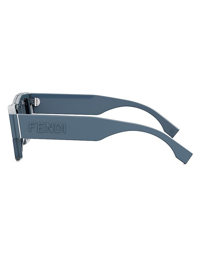 Fendi Signature 53MM Rectangular Sunglasses - Accessories