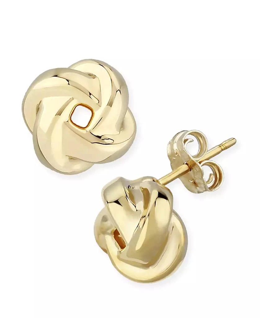 Love Knot Stud Earrings Set in 14k Gold (8mm)