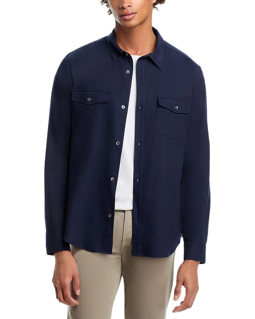FRAME Cotton & Merino Wool Regular Fit Button Down Shirt 1