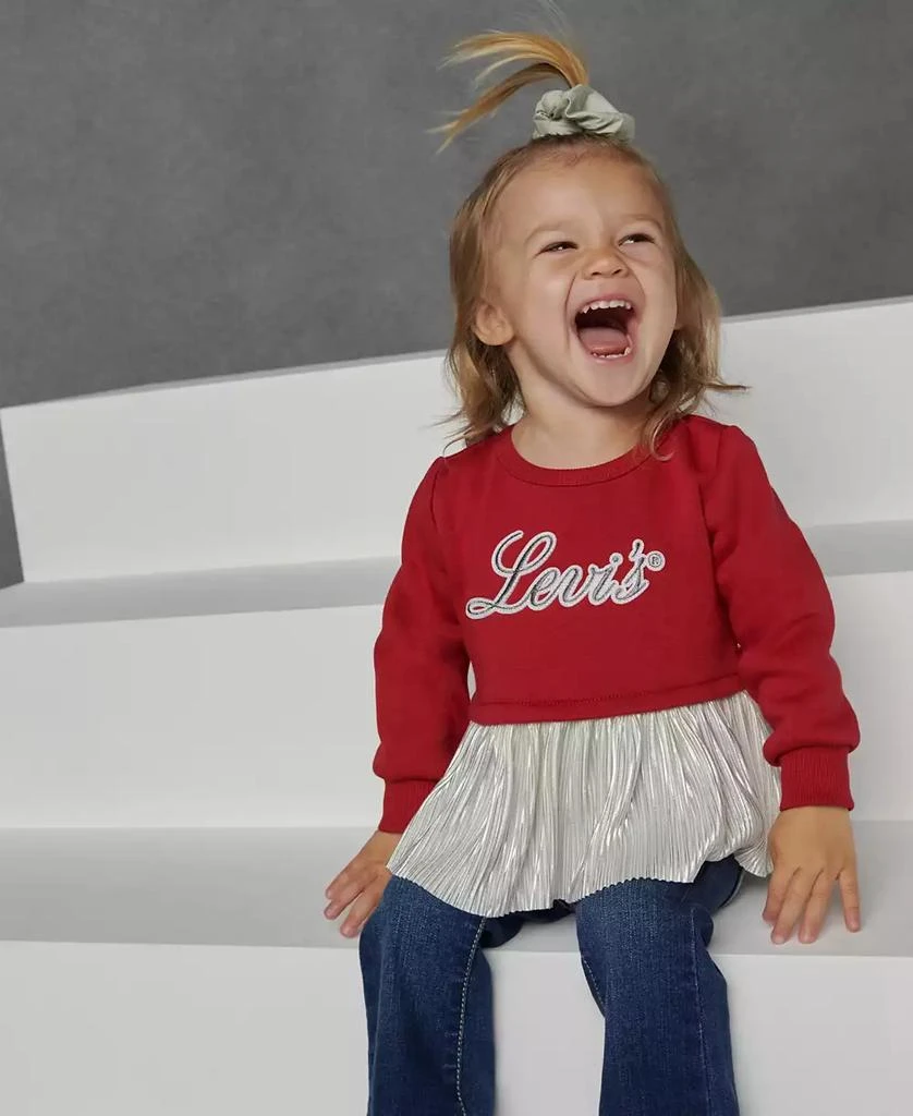 Levi's Infant Girls Sparkle Crew and Jeans, 2-Piece Set 1