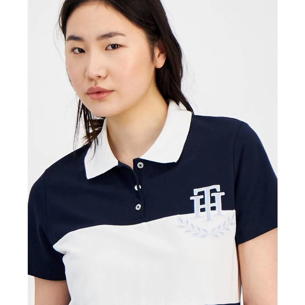 Tommy Hilfiger Women's Logo Appliqué Colorblocked Polo Shirt 3