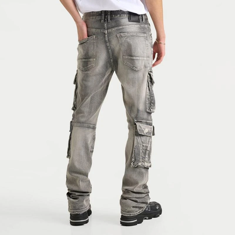 Smoke Rise Men's Smoke Rise Stacked Utility Cargo Denim Jeans 4