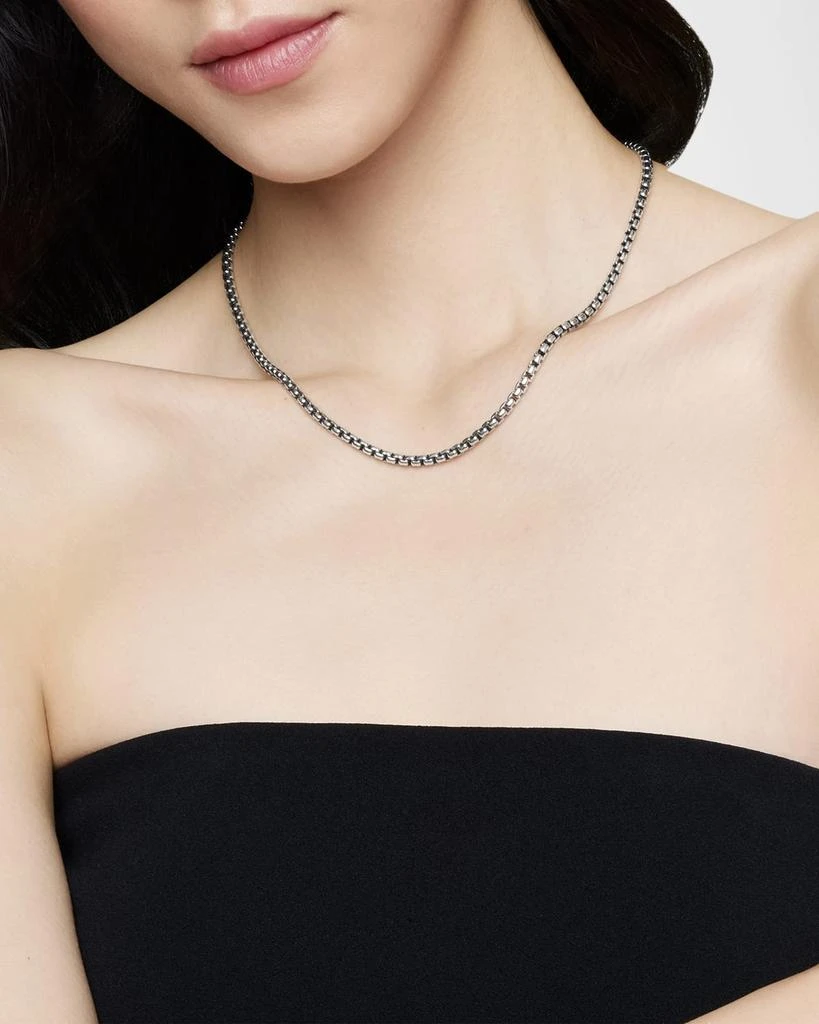 David Yurman Box Chain Necklace in Silver with 14K Gold Accent, 3.6mm 6