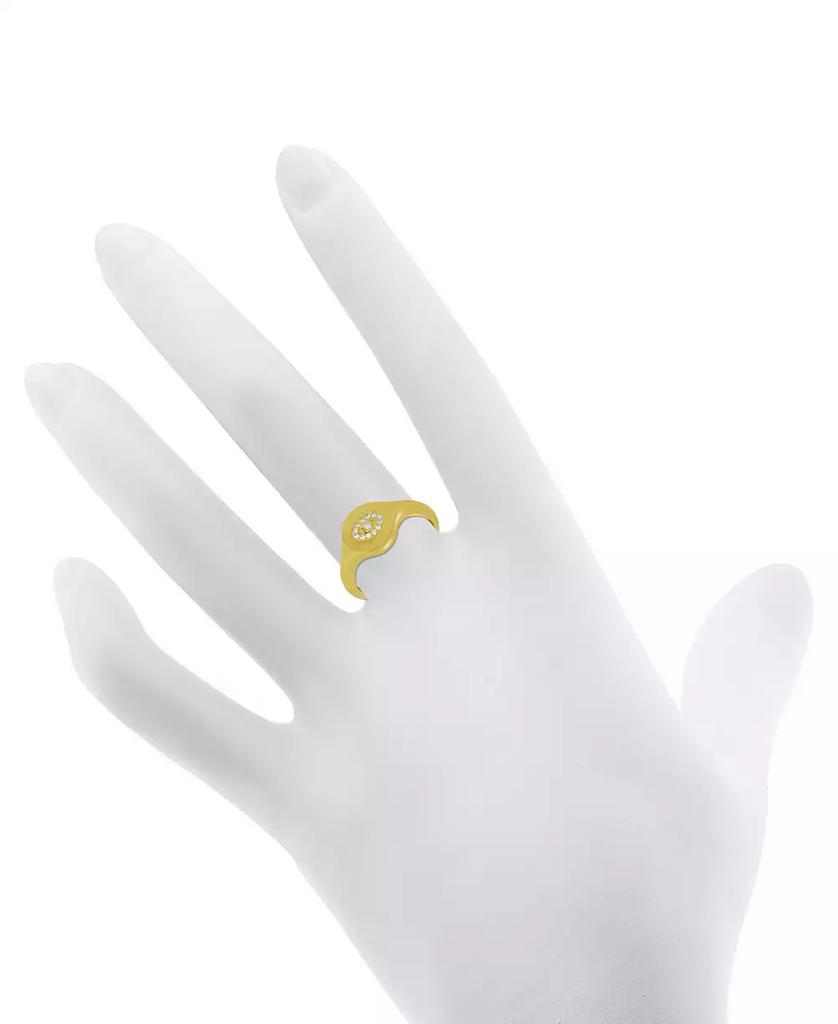 Essentials And Now This Crystal Evil Eye Ring in Gold-Plate