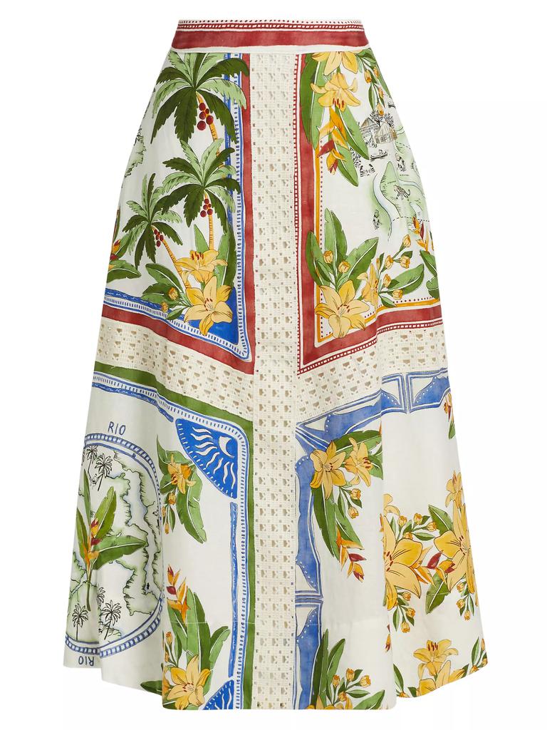 Farm Rio Tropical Destination Crochet Midi-Skirt