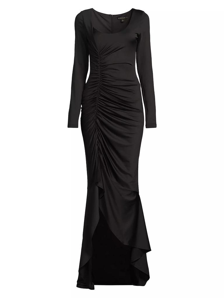 Black Halo Atlanta Ruched Jersey Maxi Dress