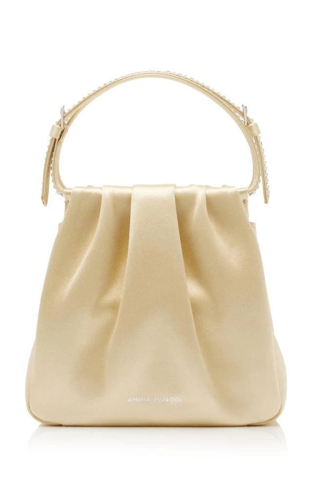 Amina Muaddi Amina Muaddi - Vittoria Crystal Satin Bag - Yellow - OS - Moda Operandi 1