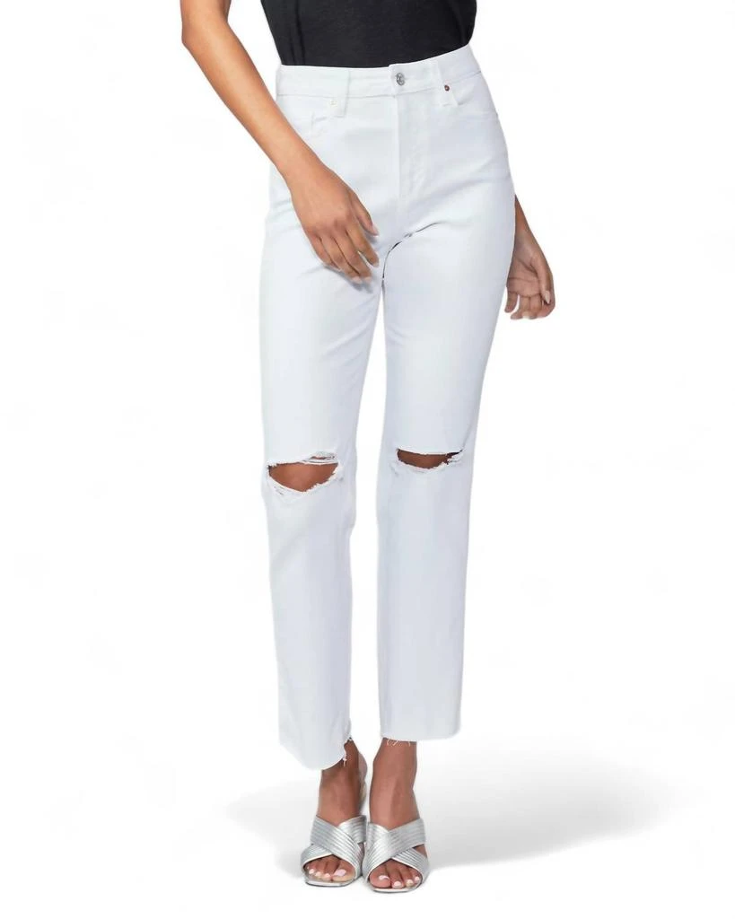 Paige Noella High Rise Jean In Soft Ecru Destructed 1